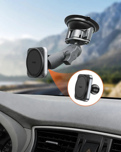 Heavy Duty Magnetic Phone Holder Base With 1 Inch Ball For MagSafe iPhone 12 Through 17 Series Compatible With RAM Mounts