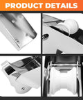 Close-up of 316 Stainless Steel Bow Anchor Roller for Boats Pivoting Marine Hardware with Polished Finish, detailed view.