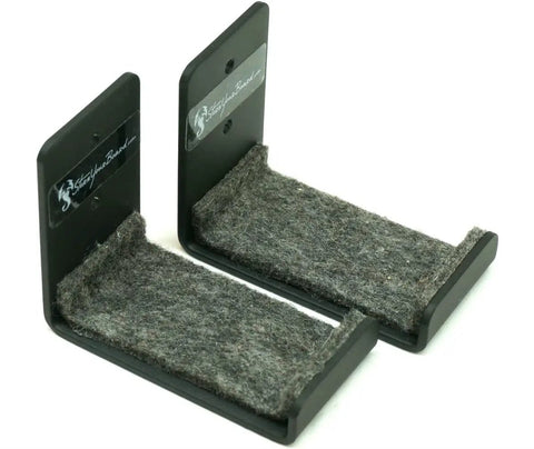 Heavy Duty Snowboard Wall Mount Rack For Garage Organization And Wall Storage, felt-lined brackets, close-up view