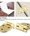 Two Pack Dope 180 Degree Copper Hinge With Polished Gold Finish No Mortise Flip Top Soft Close Cabinet Hinge 80x30mm