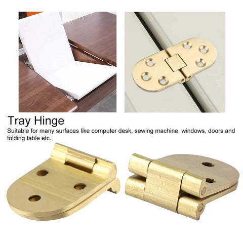Two Pack Dope 180 Degree Copper Hinge With Polished Gold Finish No Mortise Flip Top Soft Close Cabinet Hinge 80x30mm