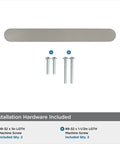 Contemporary Satin Nickel Cabinet Pull Rift Finish With Four And A Quarter Inch Overall Length And Three And Three Quarters Inch Center To Center Mounting Holes Ideal For Cabinets Drawers And Furniture Modern Drawer Handle with installation screws included.