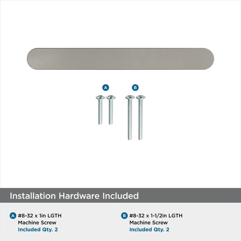 Contemporary Satin Nickel Cabinet Pull Rift Finish With Four And A Quarter Inch Overall Length And Three And Three Quarters Inch Center To Center Mounting Holes Ideal For Cabinets Drawers And Furniture Modern Drawer Handle with installation screws included.