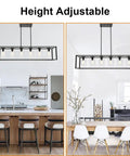 Modern Kickin Farmhouse Pendant Lighting For Kitchen Island With Black Finish, Square Metal Cage in kitchen and dining room