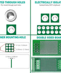 Prototype 72x30mm PCB Board With DIN Rail Mounting Carrier Housing Compatible With Arduino Kit showing holes and dimensions