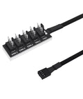 Five Way Fan Hub Splitter Cable For Desktop PCs PWM 4 Pin And 3 Pin Fans Power Extension Cord Adaptor to power case fans
