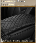 Armrest Cover For Jeep Wrangler JL Center Console Pad With Organizer Pockets Black Faux Leather Arm Rest Lid Cushion