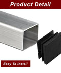 12 Pack One And One Quarter Inch Square Plastic End Caps And Plugs with open metal tubing for DIY furniture projects.