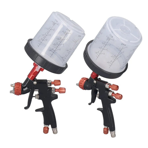 Aluminum Alloy Body Air Paint Sprayer With Stainless Steel Head Adjustable Amplitude Pro Grade Car Spray Gun For Auto Parts And Home Decor Heavy Duty High Atomization And Wide Spray Range, two gravity feed cups