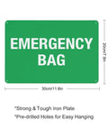 Emergency First Aid Sign For Outdoor Use 8 By 12 Inch Wall Decor high visibility plaque with bold text and mounting holes.