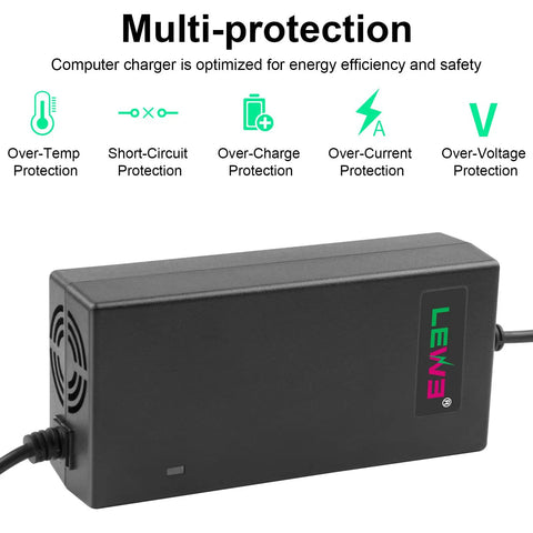 54.6V 2A Lithium Battery Charger For Gotrax Scooters 48V To 54.6V With 5.5X2.1MM Round Connector 100 To 240V AC Input 54.6V Max Output Safe Universal Power Adapter For GXL V2 G2 G3 G4 Apex Glider XR Elite XR Ultra