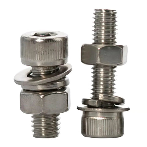 Beefy 304 Stainless Steel M6 Hex Socket Head Cap Screws And Nuts Kit 20 Sets Per Size Built For Indoor And Outdoor Use Tough Corrosion Resistant Fasteners That Are Easy to Tighten And Loosen Great For DIY Projects, with screws and nuts