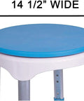 Compact Shower Stool With 360 Degree Rotating Padded Seat Non Slip Bath Bench Safe For Daily Use, 14 1/2 inch seat.