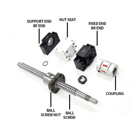 Pro Grade CNC Ballscrew Kit With SFU1204 SFU1605 SFU2005 SFU2505 And 2 SBR Linear Guides SBR12 SBR16 SBR20 SBR25 Plus 4 Sliders For 3D Router CNC Milling ball screw kit parts