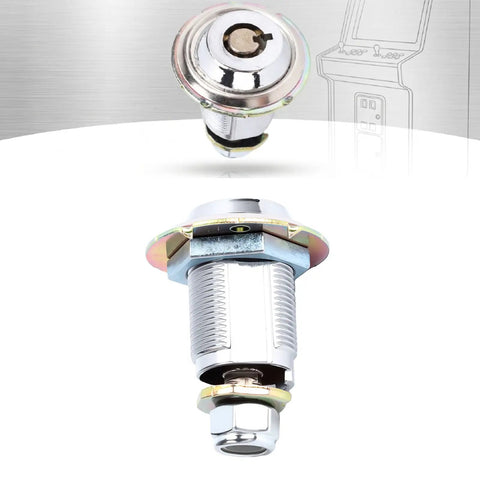 Heavy Duty Tubular Cam Lock In Zinc Alloy, Round Door Lock With Single Key That Only Comes Out When Locked, 27x17mm, side view