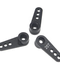 Beefy Metal 25T Servo Horn 25 Teeth Steering Arm For 1/8 And 1/10 RC Cars And Trucks, black aluminum, CNC machined, 3 pieces