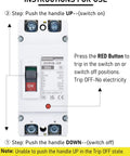 Heavy Duty 125 Amp DC Circuit Breaker And Battery Disconnect Switch For Solar Systems And UPS featuring instructions for use.