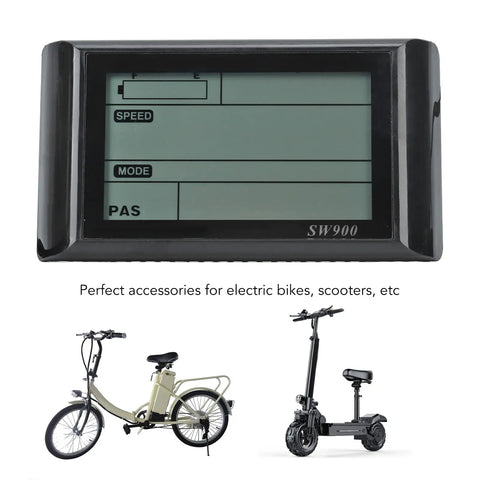 LCD Display Meter for Electric Bike S900 Controller 48V Screen shows riding data with durable ABS body, ideal for e-bikes and scooters.