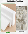 Before and after foam cut with 50m 0.3mm Electric Hot Wire For Foam Cutter, smooth and precise for modeling and crafting.