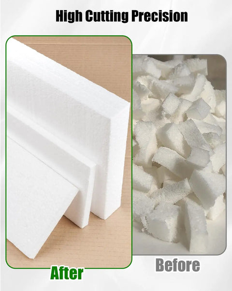 Before and after foam cut with 50m 0.3mm Electric Hot Wire For Foam Cutter, smooth and precise for modeling and crafting.