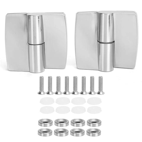Aluminum Gravity Hinge With Hydraulic Seal For Furniture Doors Built To Last Durable Alloy Construction Smooth Operating Bearing System Easy Install Left Side 8.5x8cm For Home Improvement shown with screws and accessories