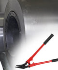 Heavy Duty Strapping Cutter For Steel And Polyester Crafted From High Carbon Steel for cutting heavy strapping rolls with ergonomic grip.