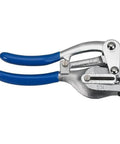 Power Hole Punch Tool For Sheet Metal And Plastic Heavy Duty Hand Held Punch Set with blue handles and adjustable edge guide
