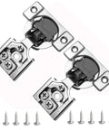 Heavy Duty Soft Close Cabinet Hinges 2 Pack No More Door Slams Smooth As Butter Satin Nickel with screws for installation.