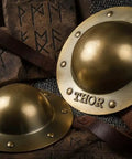 Medieval Viking Shield Boss Umbo Crafted From 14 Gauge Steel With Antique Brass Finish Rustic 8 Inch Diameter Wall Mount 8 Mounting Holes