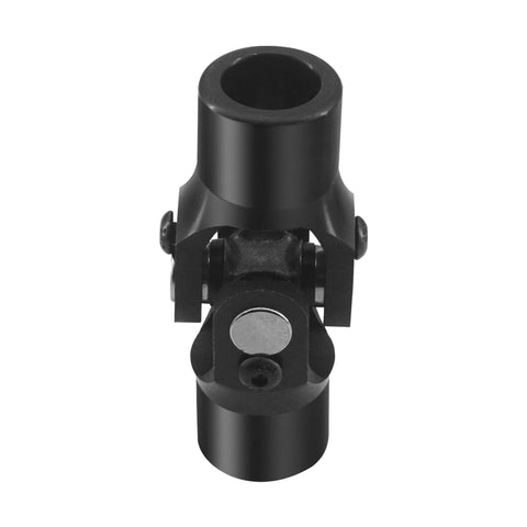Heavy Duty Three Quarter Inch Round To Three Quarter Inch Round Universal Joint Steering Shaft Black Steel Coupling For Automotive And Industrial Use 35 Degree Working Angle Three And Three Quarter Inch Total Length Up To 4000 RPM, close-up view