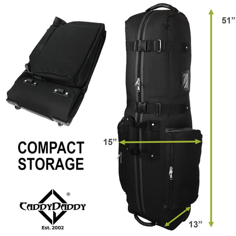Constrictor Grey Golf Travel Bag With North Pole Golf Club Protector, features compact storage, dimensions 51x15x13 inches.