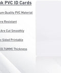 Top Shelf Blank Pvc Id Badge Cards For Card Printers Cr80 Standard White Stock 30 Mil Thick 1000 Pack Ready To Roll smooth white PVC ID card
