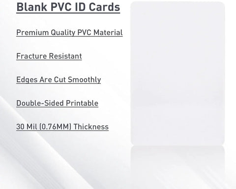 Top Shelf Blank Pvc Id Badge Cards For Card Printers Cr80 Standard White Stock 30 Mil Thick 1000 Pack Ready To Roll smooth white PVC ID card