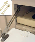 6.7 Inch Folding Lid Hinge 2 Pack Gold Brass Plated Iron Lid Stay installed on cabinet showing downward opening hardware for vintage furniture
