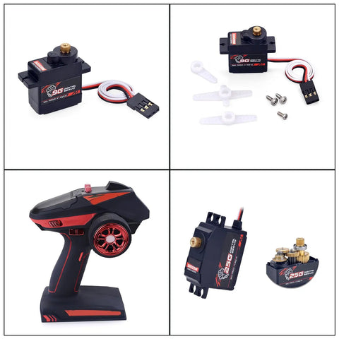 Compact Digital Servo Motor With All Metal Gears Kicking Serious Butt In Torque For Rc Cars Gimbals And Miniature Robots, includes accessories.