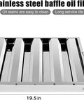 Heavy Duty Commercial Range Hood Grease Filters, 19.5W x 19.5H x 1.9In, 430 Stainless Steel, Waterproof, Easy to Clean
