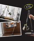 LED Desk Lamp With Metal Swing Arm, 1500 Lumens, Vintage Industrial Reading Light With Gesture Control showcased on desk