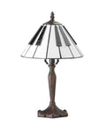 16-Inch Etienne Stained Glass Lamp With Black And White Piano Keys Shade, Retro Candlestick Table Light For Desk Or Nightstand