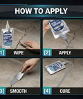 Step-by-step guide to applying Tough As Nails Concrete Crack Filler With Marine Grade Silane Polymer Base.