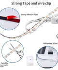 Close-up of the Top Shelf Quality 12 Inch Led Light Strip For Sewing Machines with adhesive tape and wire clip
