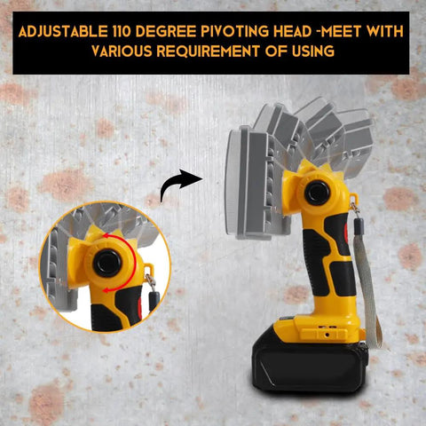 Cordless 40W LED Work Light With 4200LM Bright Beam Jobsite Flood Spotlight USB Port 110 Degree Pivot