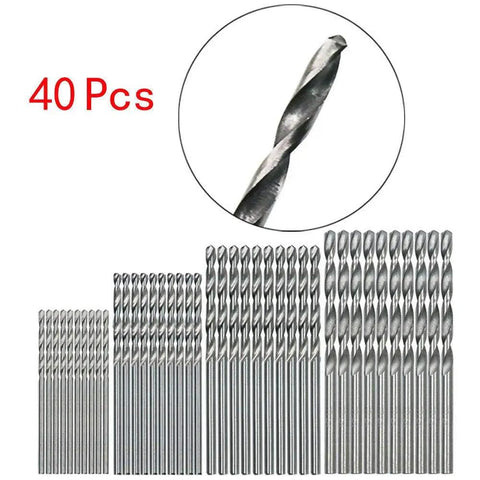 Mini HSS Drill Bits Set 0.5mm To 2.0mm Straight Shank For PCB, Thin Metal, And Plastic Drilling, 40 Pcs Micro Twist Drill Bit Kit