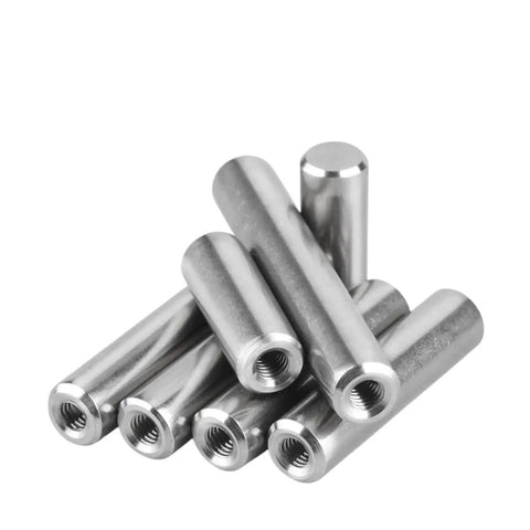 Heavy Duty 304 Stainless Steel Internal Thread Dowel Pin For Aligning And Stabilizing Industrial Machinery Or Home Decor With Heat Resistance And Easy Chamfered Install, set of multiple pins with internal threading.