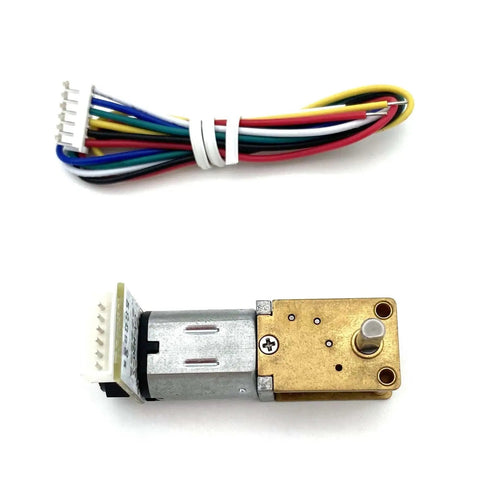 Mini Micro Metal Encoder Gear Motor For Robotics 3V 6V 12V N20 Type DC Reduction Drive With Encoder, motor and wires