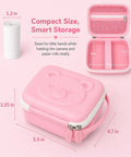 Kids Instant Print Camera Case With 3 Roll Paper Refills, Easy Carry Storage For Your Instant Photo Cameras, Fits Esoxoffore Dylanto Prograce Dududragon Careenoah Gktz ETIKEZ Yeehao Letshaha Enerhamp Anchioo Ytetch Amzelas Weefun Meetrye U. pink PU case 5.5 x 4.7 x 3.25 in, holds camera and paper rolls