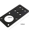 heyous NEMA17 motor mount plate, black aluminum alloy, 3.23in long with 0.98in motor shaft bore