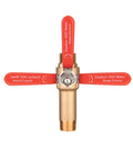 Full Port Water Heater Drain Valve With Straight Spout LF Compliant Brass Three Quarter Inch MNPT in front view
