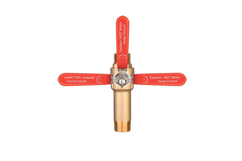 Full Port Water Heater Drain Valve With Straight Spout LF Compliant Brass Three Quarter Inch MNPT in front view
