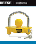 Heavy Duty Universal Trailer Coupler Lock Keeps Your Rig Locked Down Tight Against Theft And Weather Adjustable Steel Shackle, 4.5 in, yellow.