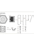 Assembly diagram for Dual Chamber Tumbling Compost Bin Rotating With 2 Doors for 140L 37 Gallon use in gardening